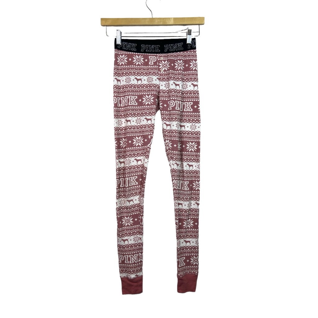 Victoria's Secret Pink Womens Knit Lounge Wear Fair Isle Print Winter Size Xs
